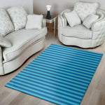 Blue Striped Pattern Print Area Rug
