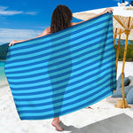 Blue Striped Pattern Print Beach Sarong Wrap
