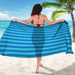 Blue Striped Pattern Print Beach Sarong Wrap