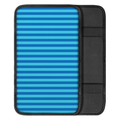 Blue Striped Pattern Print Car Center Console Cover