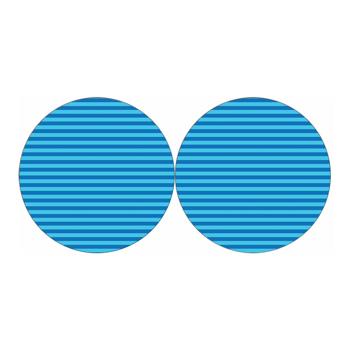 Blue Striped Pattern Print Car Coasters