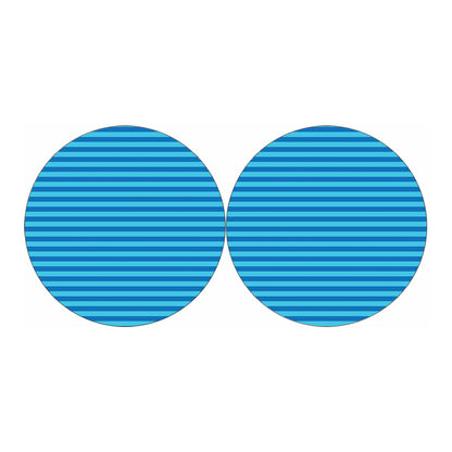 Blue Striped Pattern Print Car Coasters