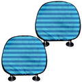 Blue Striped Pattern Print Car Headrest Covers