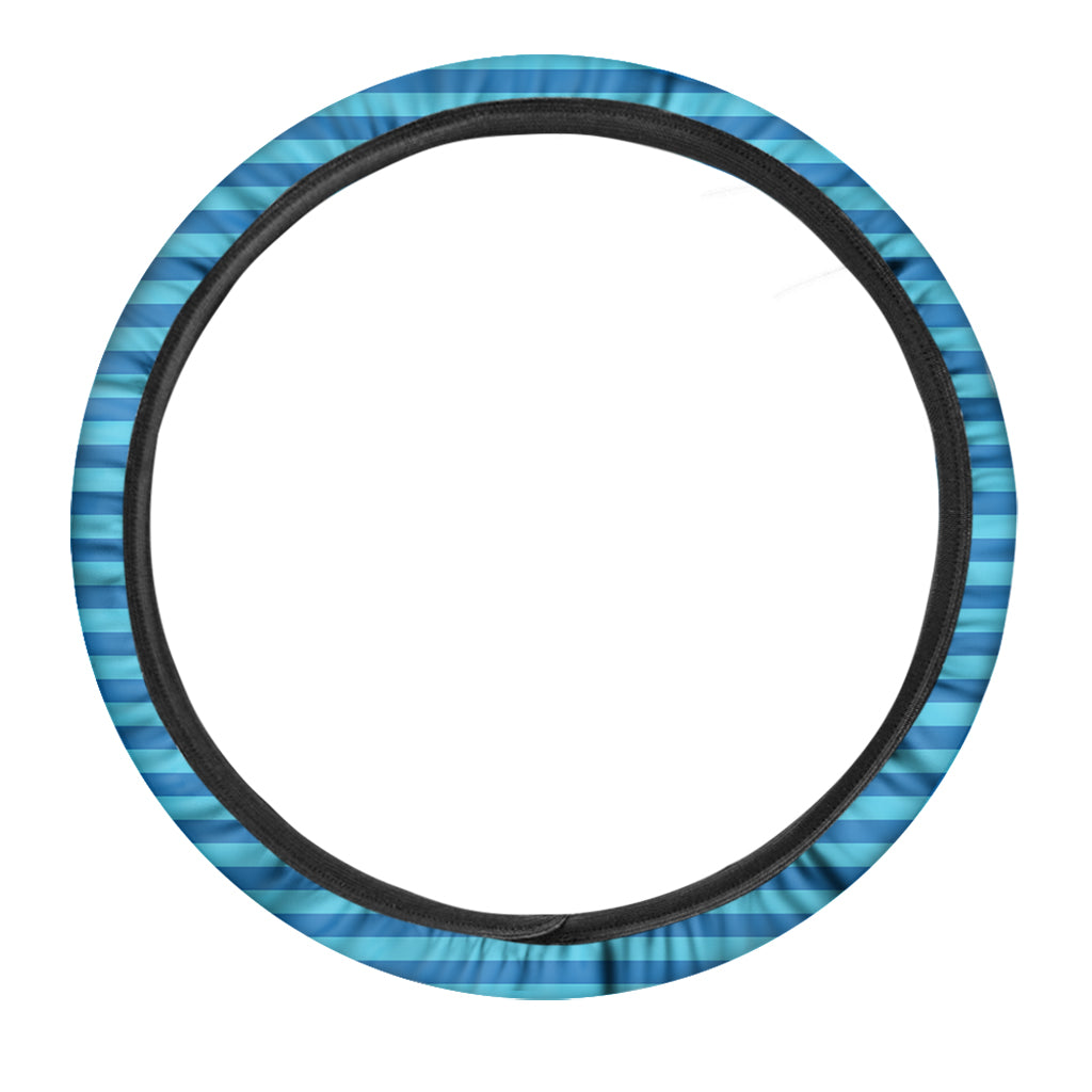 Blue Striped Pattern Print Car Steering Wheel Cover