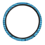 Blue Striped Pattern Print Car Steering Wheel Cover