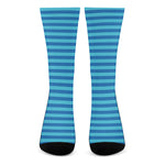 Blue Striped Pattern Print Crew Socks