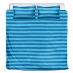 Blue Striped Pattern Print Duvet Cover Bedding Set