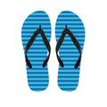 Blue Striped Pattern Print Flip Flops