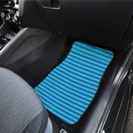 Blue Striped Pattern Print Front and Back Car Floor Mats