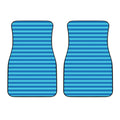 Blue Striped Pattern Print Front Car Floor Mats