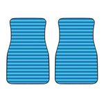 Blue Striped Pattern Print Front Car Floor Mats