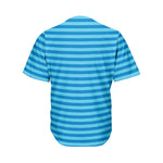 Blue Striped Pattern Print Men's Baseball Jersey