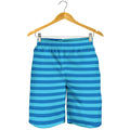 Blue Striped Pattern Print Men's Shorts