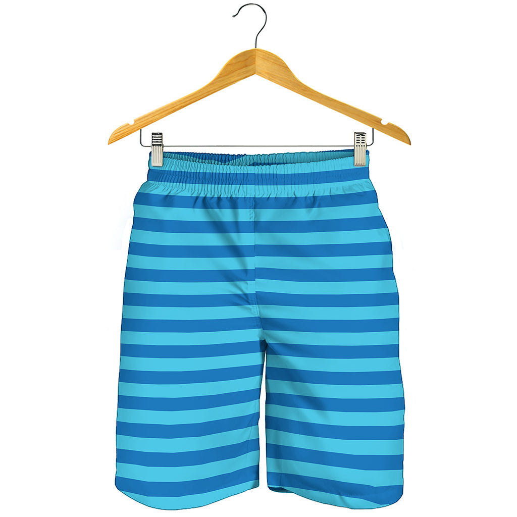 Blue Striped Pattern Print Men's Shorts