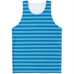 Blue Striped Pattern Print Men's Tank Top