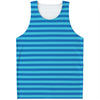 Blue Striped Pattern Print Men's Tank Top