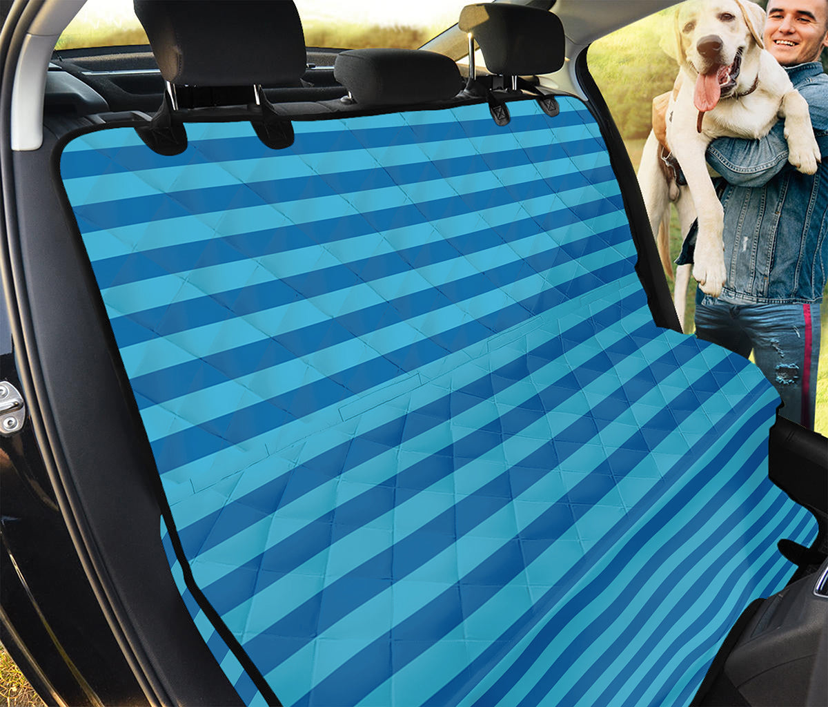 Blue Striped Pattern Print Pet Car Back Seat Cover
