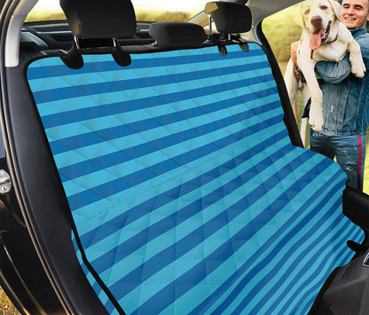 Blue Striped Pattern Print Pet Car Back Seat Cover