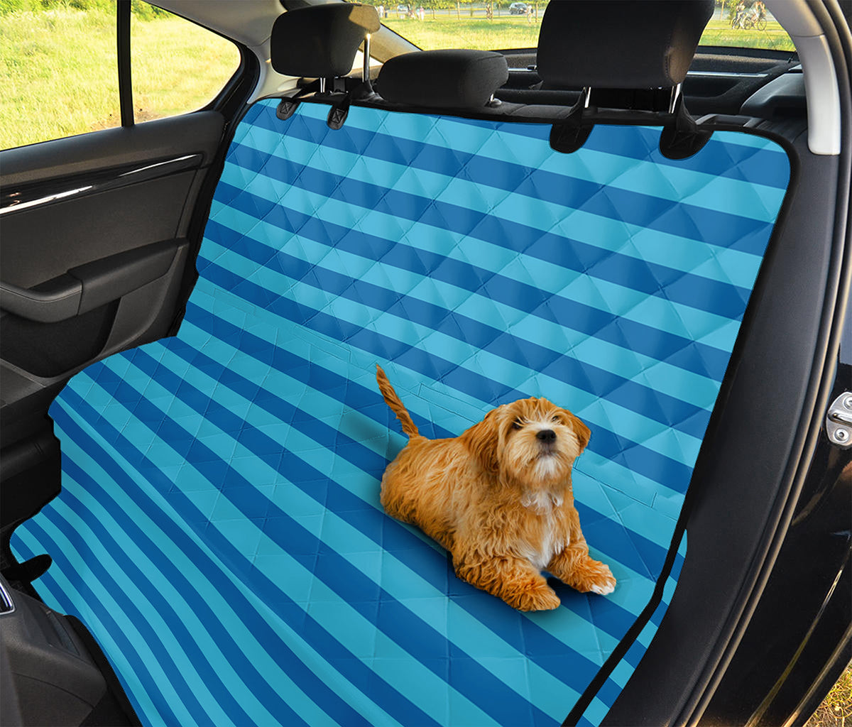 Blue Striped Pattern Print Pet Car Back Seat Cover