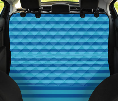 Blue Striped Pattern Print Pet Car Back Seat Cover