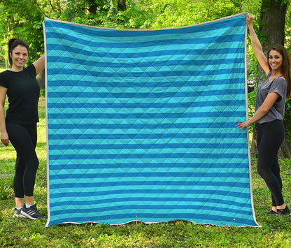 Blue Striped Pattern Print Quilt