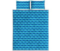 Blue Striped Pattern Print Quilt Bed Set