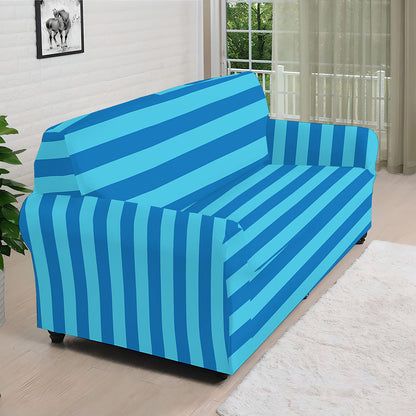 Blue Striped Pattern Print Sofa Cover