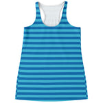 Blue Striped Pattern Print Women's Racerback Tank Top
