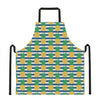 Blue Striped Pineapple Pattern Print Apron