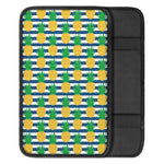 Blue Striped Pineapple Pattern Print Car Center Console Cover