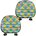 Blue Striped Pineapple Pattern Print Car Headrest Covers