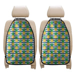 Blue Striped Pineapple Pattern Print Car Seat Organizers