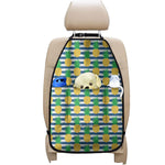 Blue Striped Pineapple Pattern Print Car Seat Organizers