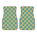 Blue Striped Pineapple Pattern Print Front Car Floor Mats