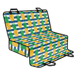 Blue Striped Pineapple Pattern Print Pet Car Back Seat Cover