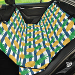 Blue Striped Pineapple Pattern Print Pet Car Back Seat Cover