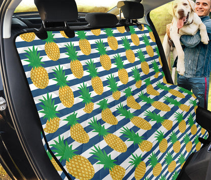 Blue Striped Pineapple Pattern Print Pet Car Back Seat Cover