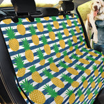Blue Striped Pineapple Pattern Print Pet Car Back Seat Cover