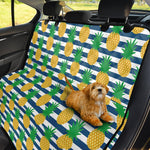 Blue Striped Pineapple Pattern Print Pet Car Back Seat Cover