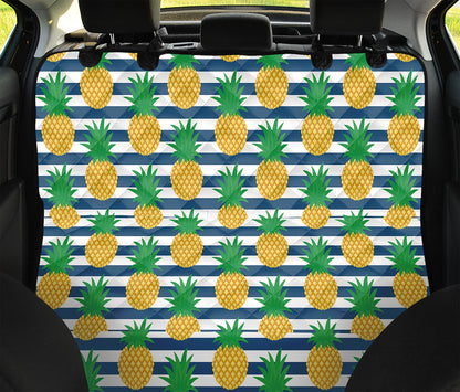 Blue Striped Pineapple Pattern Print Pet Car Back Seat Cover