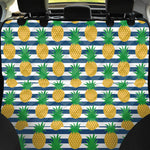 Blue Striped Pineapple Pattern Print Pet Car Back Seat Cover