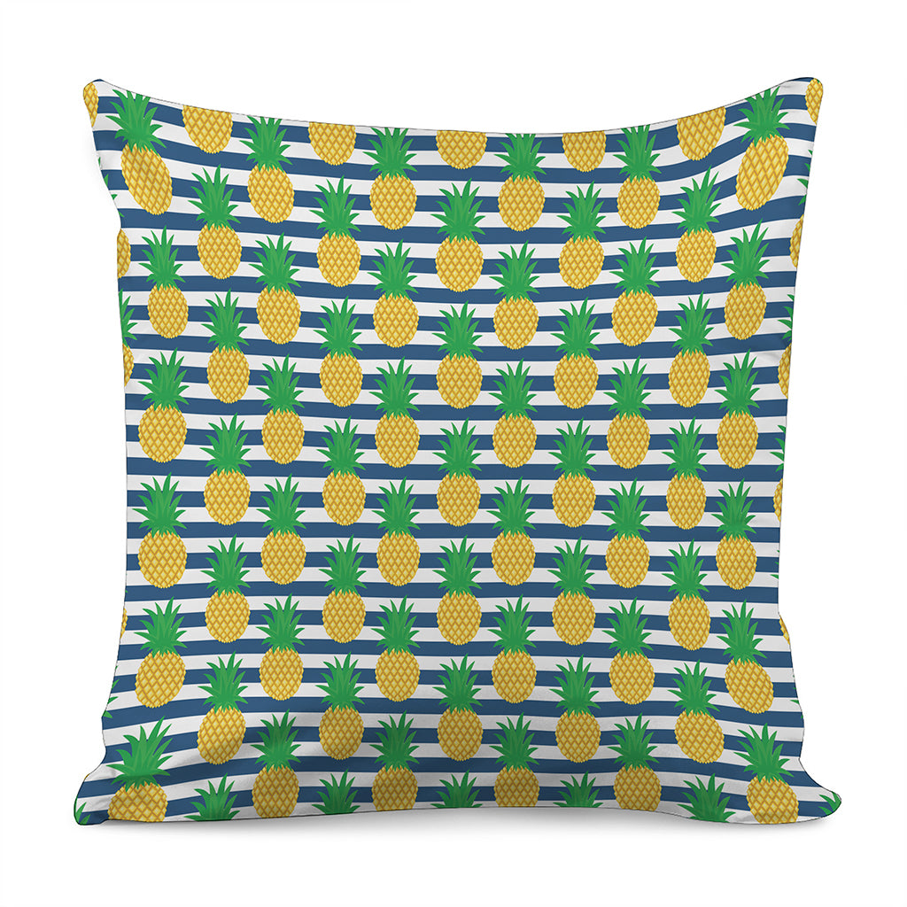 Blue Striped Pineapple Pattern Print Pillow Cover