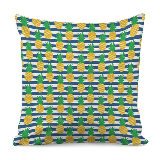 Blue Striped Pineapple Pattern Print Pillow Cover