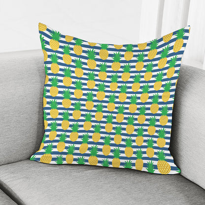 Blue Striped Pineapple Pattern Print Pillow Cover