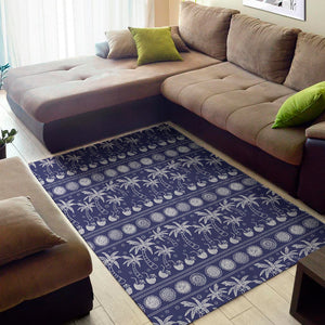 Blue Summer Coconut Pattern Print Area Rug