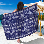Blue Summer Coconut Pattern Print Beach Sarong Wrap