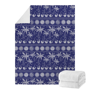 Blue Summer Coconut Pattern Print Blanket