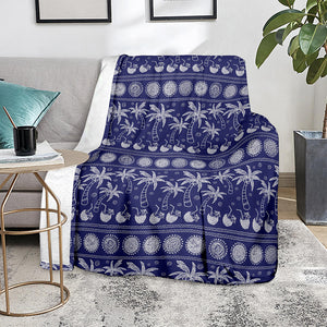 Blue Summer Coconut Pattern Print Blanket