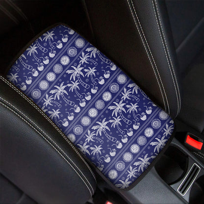 Blue Summer Coconut Pattern Print Car Center Console Cover