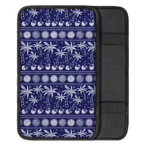 Blue Summer Coconut Pattern Print Car Center Console Cover